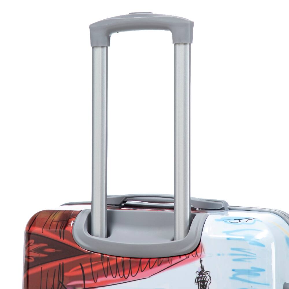 Alt View 9. Ropilly - Ropilly 3 Piece Luggage Set Iron Tower Printed Hard Shell Spinner Suitcase - Coffee.