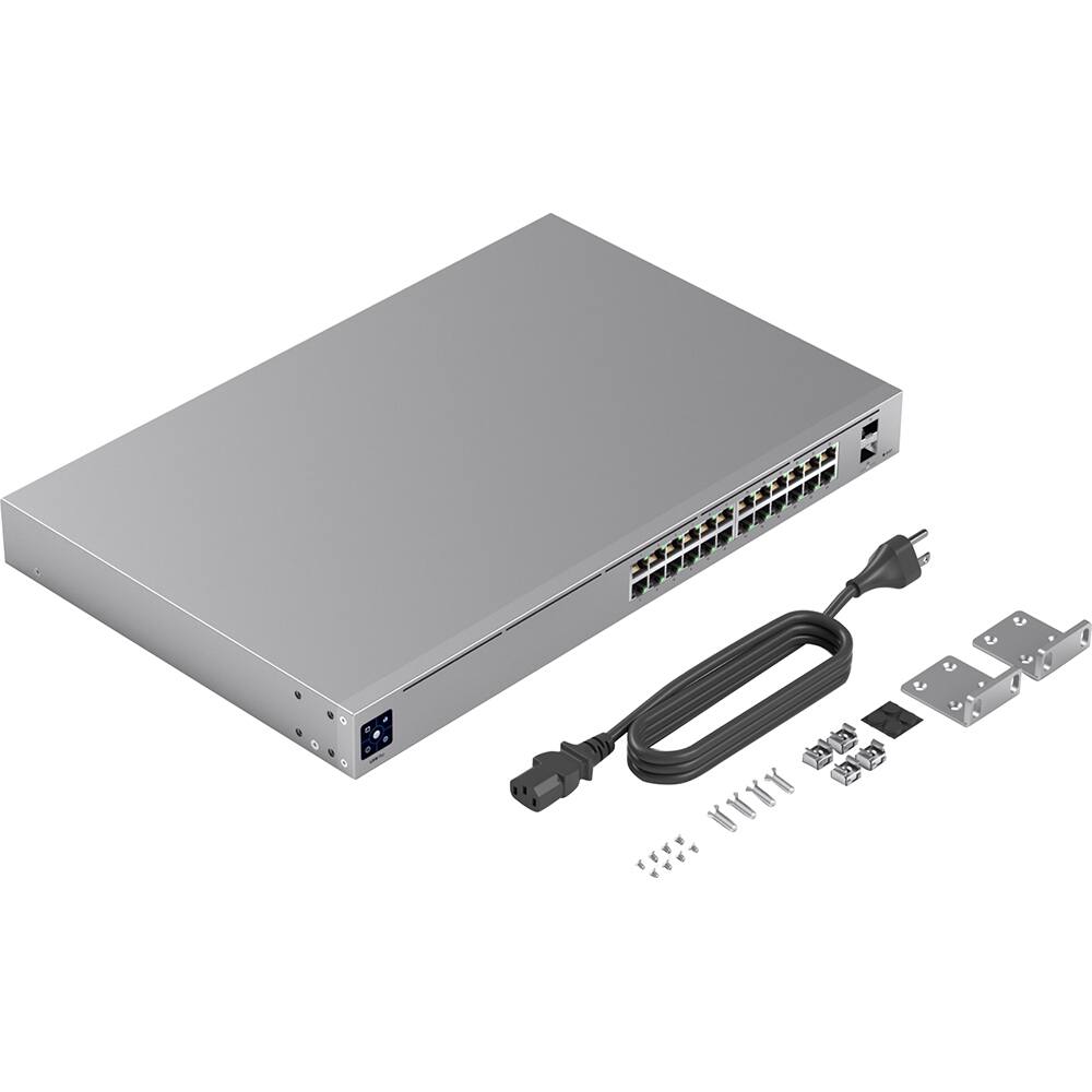 Alt View 3. Ubiquiti - Pro 24-Port Gigabit Managed Switch USW-Pro-24 - Gray.