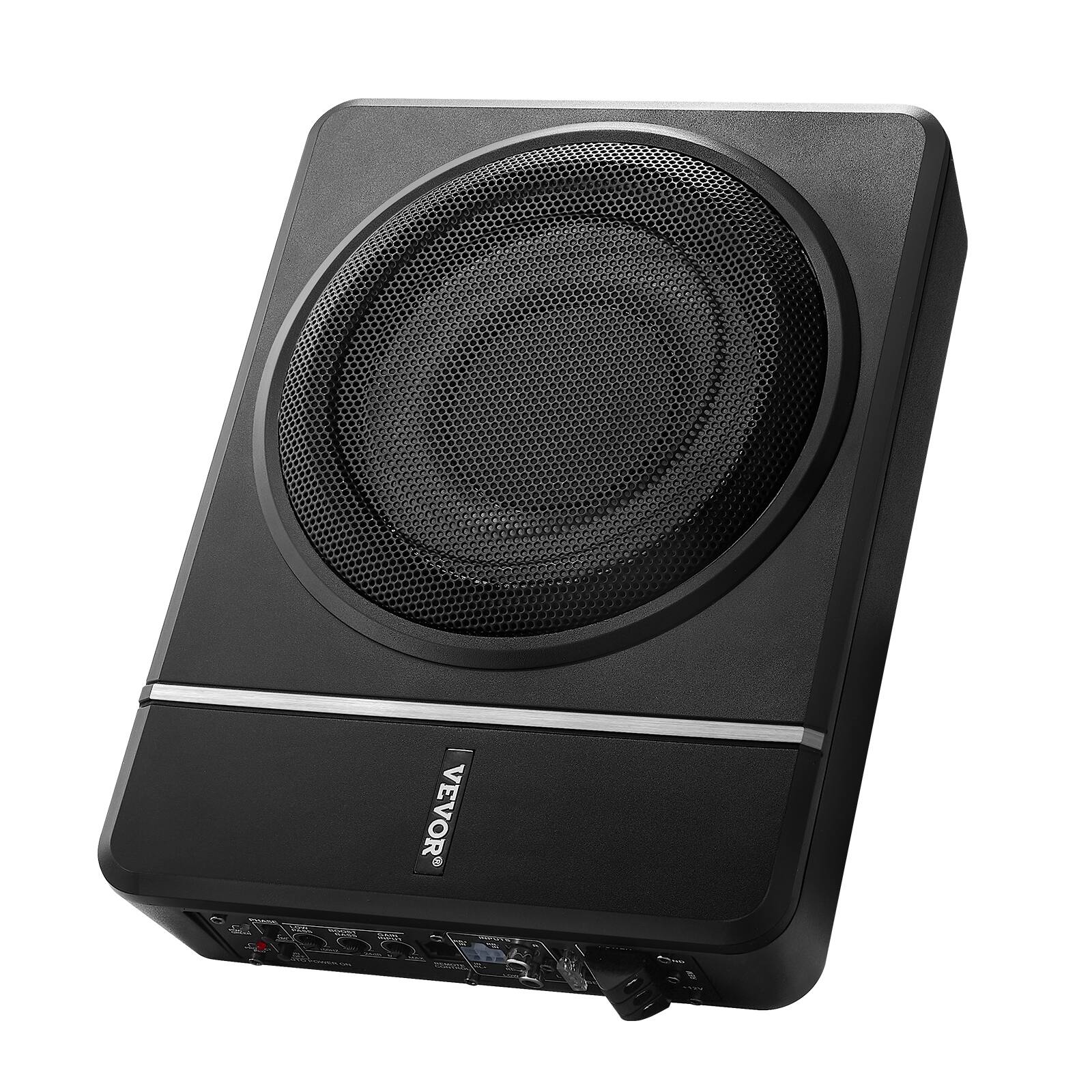 Alt View 5. VEVOR - 8" 240W Underseat Car Subwoofer, Slim Powered Car Subwoofers Under the Seat, Low Profile Audio Sub Built-in Amplifier - Black.