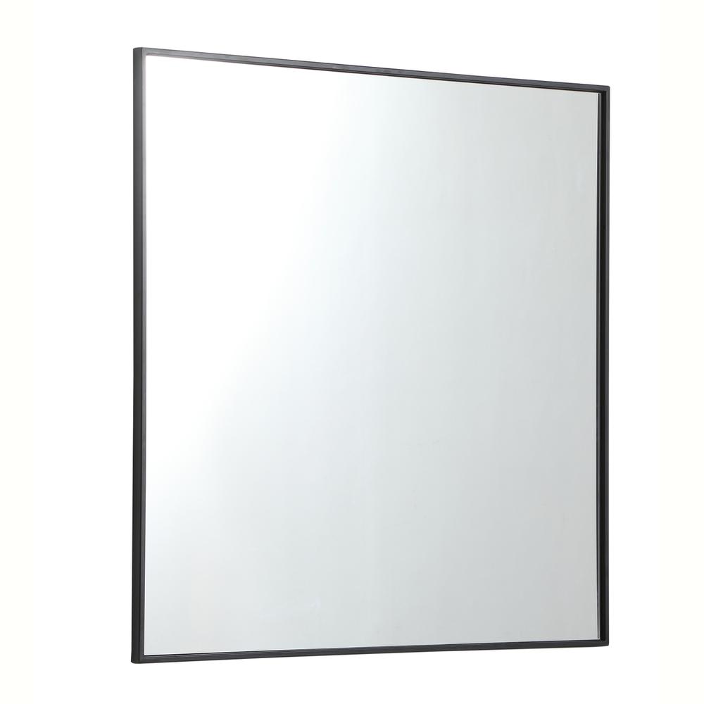 Alt View 2. Elegant Decor - Metal frame square mirror 36 inch in Black - Black.
