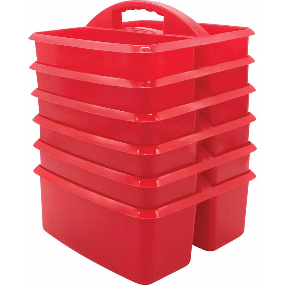 Teacher Created Resources - Red Plastic Storage Caddy, Pack of 6