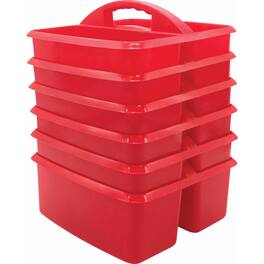 Teacher Created Resources - Red Plastic Storage Caddy, Pack of 6