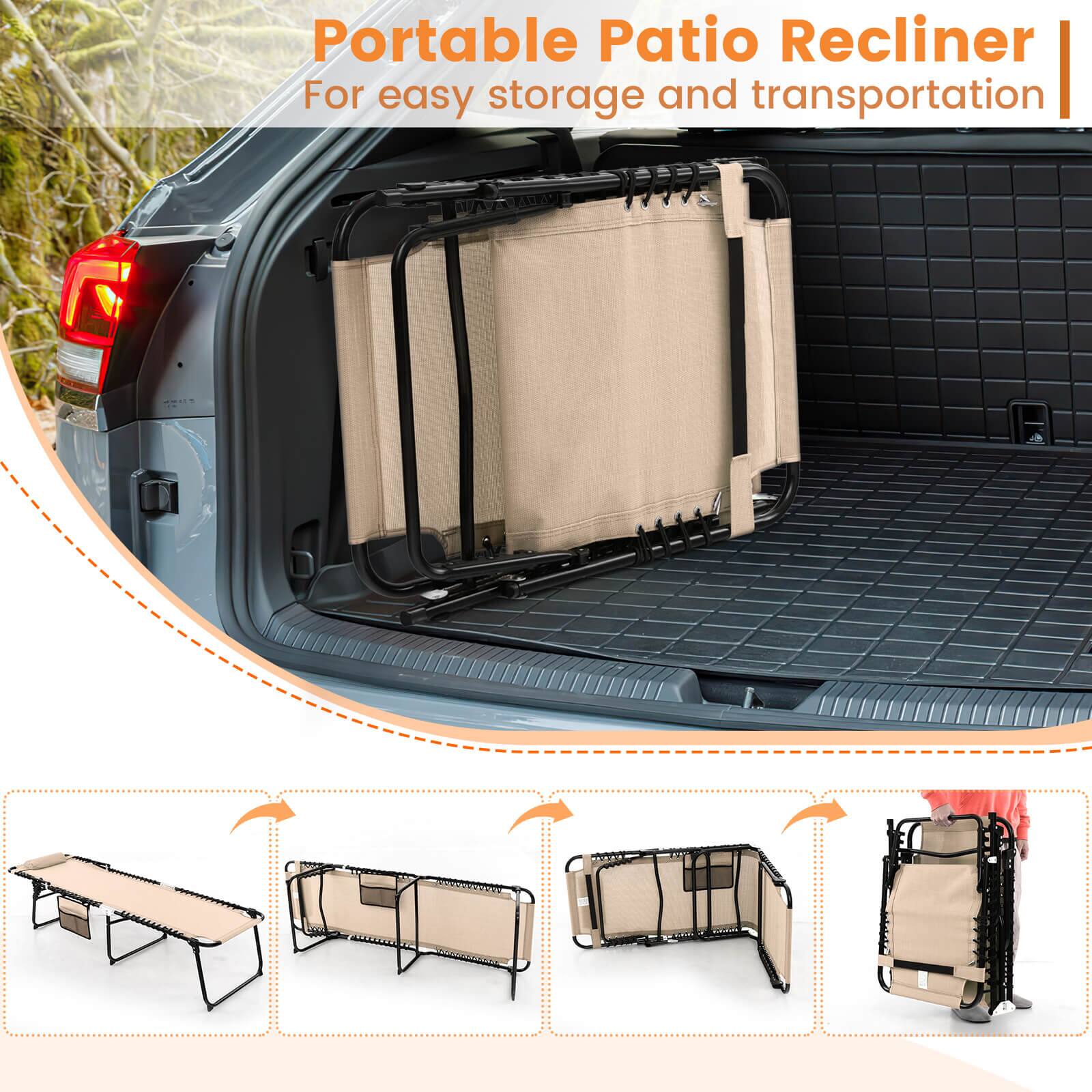 Portable Patio Recliner: For easy storage and transportation