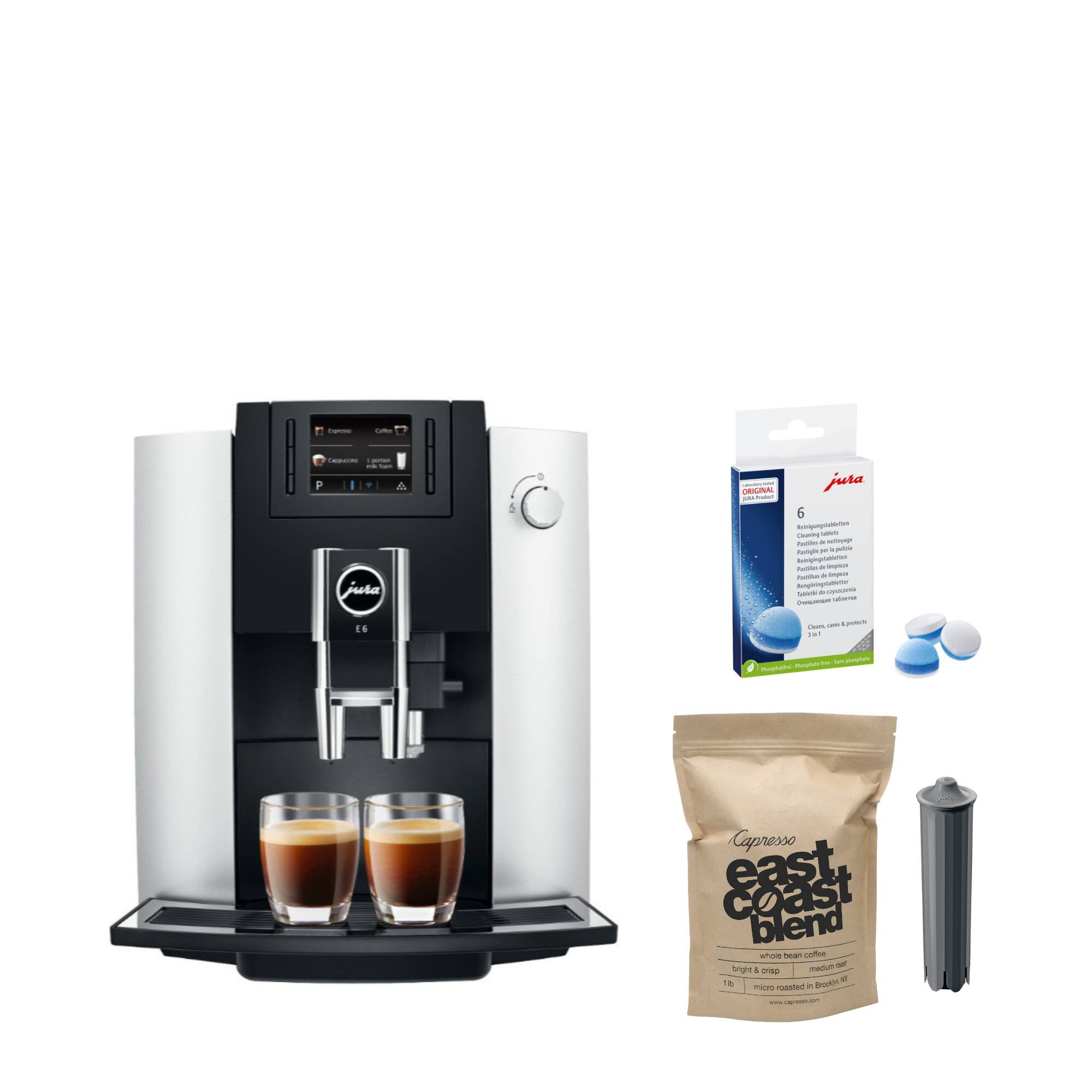 Expresso  
Coffee  
- portos mlk than P jura  
ORIGINAL - jura ALL Arabid 6 Reinigungstabletten Doming oples Potillo   Radigle per in  Reinigingstabletten - Pastilles  Partiful a supera Rengringstabler commente Total A  
E6  
Creams, one 1 peace Jel 1  
Replast H Carly photograrte Replatter  
Capresso east coast blend whole bean coffee tright medium our i crisp 15 1b micro h Brook roiested www.capresso.com