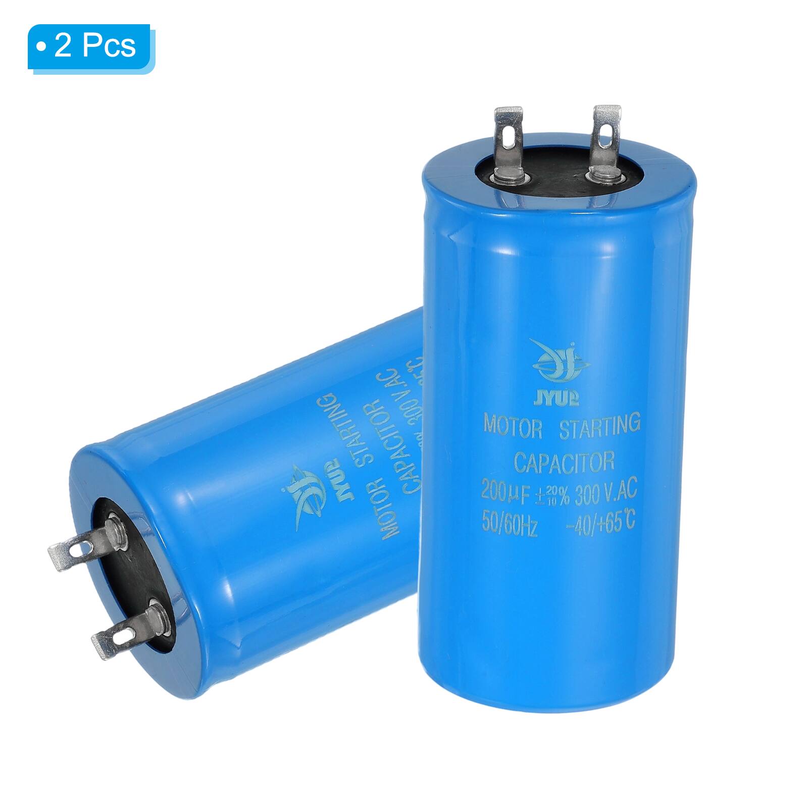 2 Pcs LAC f V 300 STARTING CAPACITOR 7 JYUP MOTOR JYUP MOTOR STARTING CAPACITOR 200µF 7% 300 V.AC 50/60Hz -40/+65°C