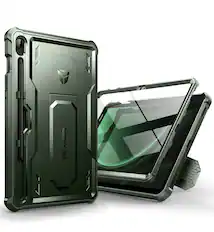 Front. Dexnor - Case for Galaxy Tab S10 Lite /S10 FE/S9 FE 10.9” with Screen Protector, Kickstand, S Pen Holder, Heavy Duty Shockproof - Army Green.