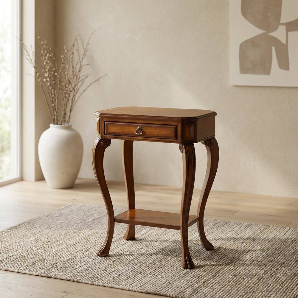 Alt View 3. Starlight Canyon Home - Traditional Console Table with Drawer for Entryway - Medium Brown.