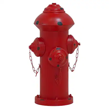 Front. Sunnydaze - Fire Hydrant Metal Outdoor Statue - 21 in - Red.