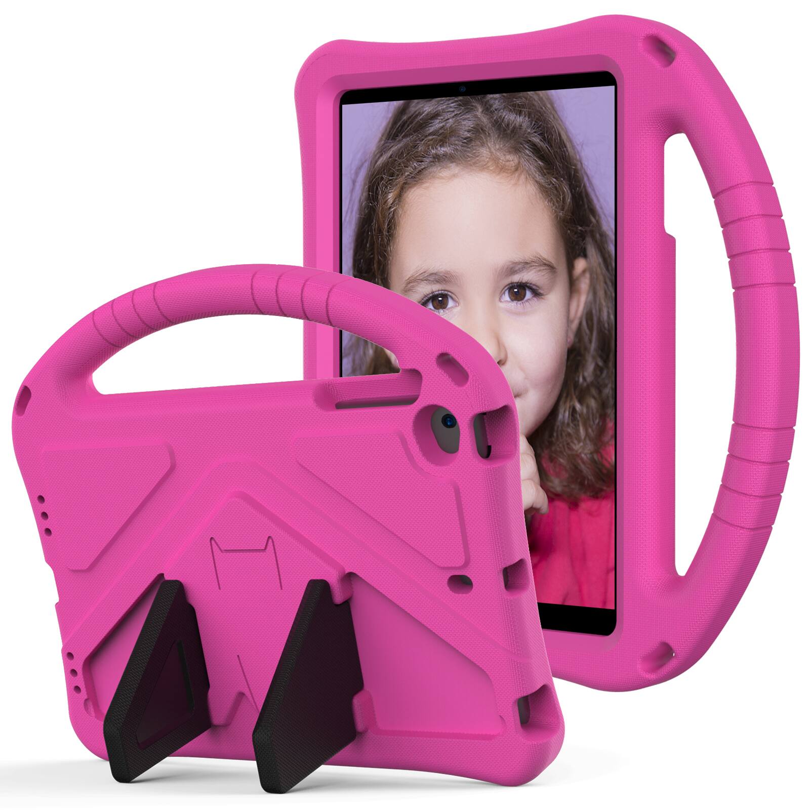 Alt View 2. Dteck - Rugged EVA Case for iPad Mini 5/4/3/2/1 (7.9"), Shockproof Kickstand Handle Protective Lightweight Cover - Rose.