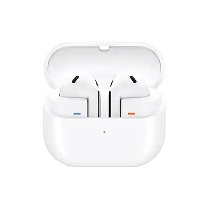 Front. Samsung - Samsung Galaxy Buds3 AI True Wireless Bluetooth Earbuds (SM-R530) - White.