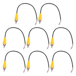 Unique Bargains - 8pcs 8in RCA Audio Subwoofer Cable, 1 RCA Male Plug to Bare Wire Open End Audio Video Speaker for Amplifier Home Theater - Yellow