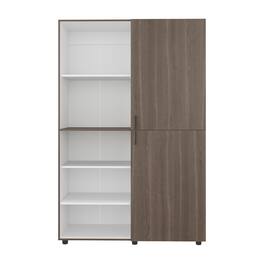 TuHome - Eco High One Door Freestanding Armoire With Hanging Rod And Interior Shelves, Compact Bedroom Wardrobe - White, Mahogany