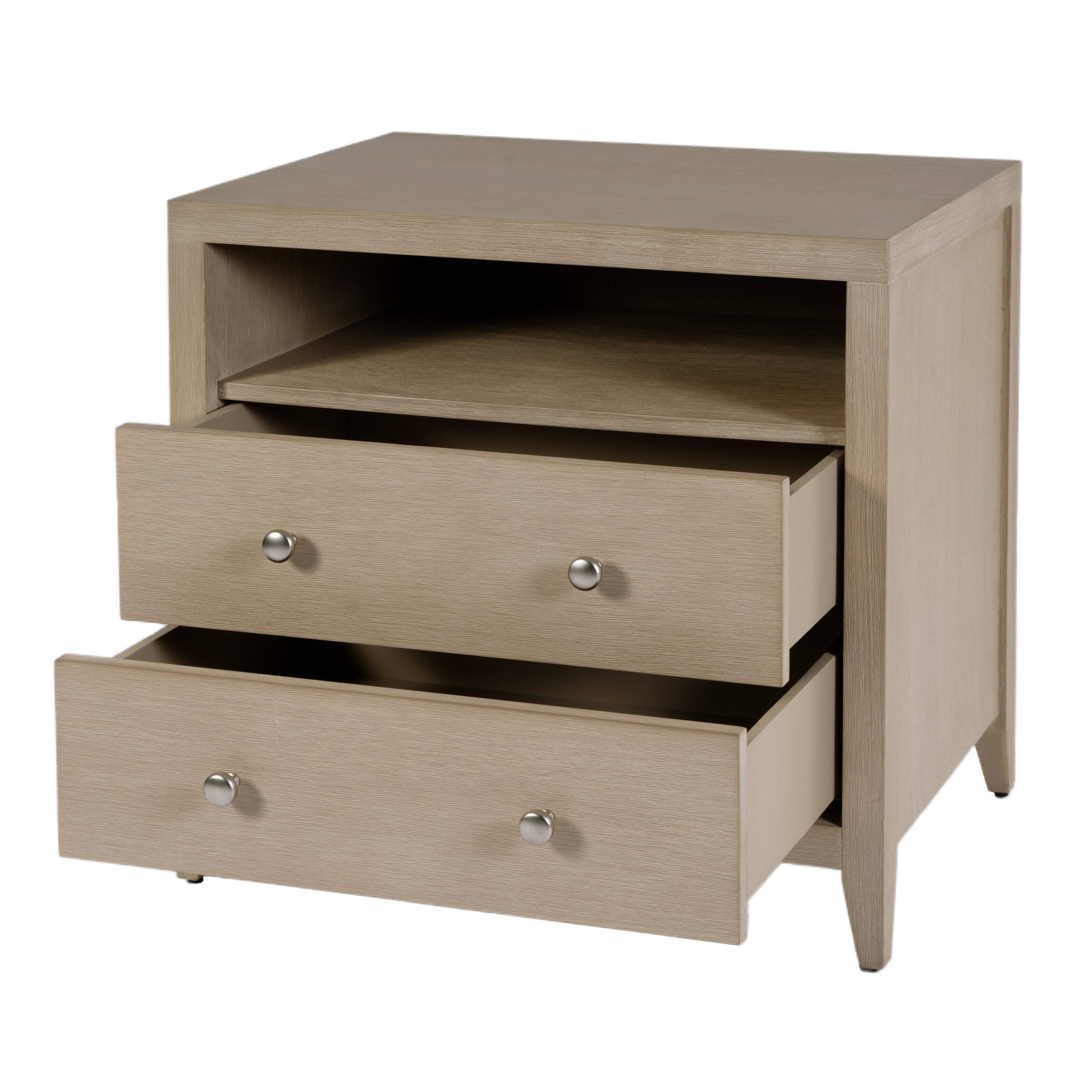 Alt View 1. Butler Specialty - Dana 28 in. W Rectangular Wood 2 Drawer Nightstand with Top Shelf - Taupe.