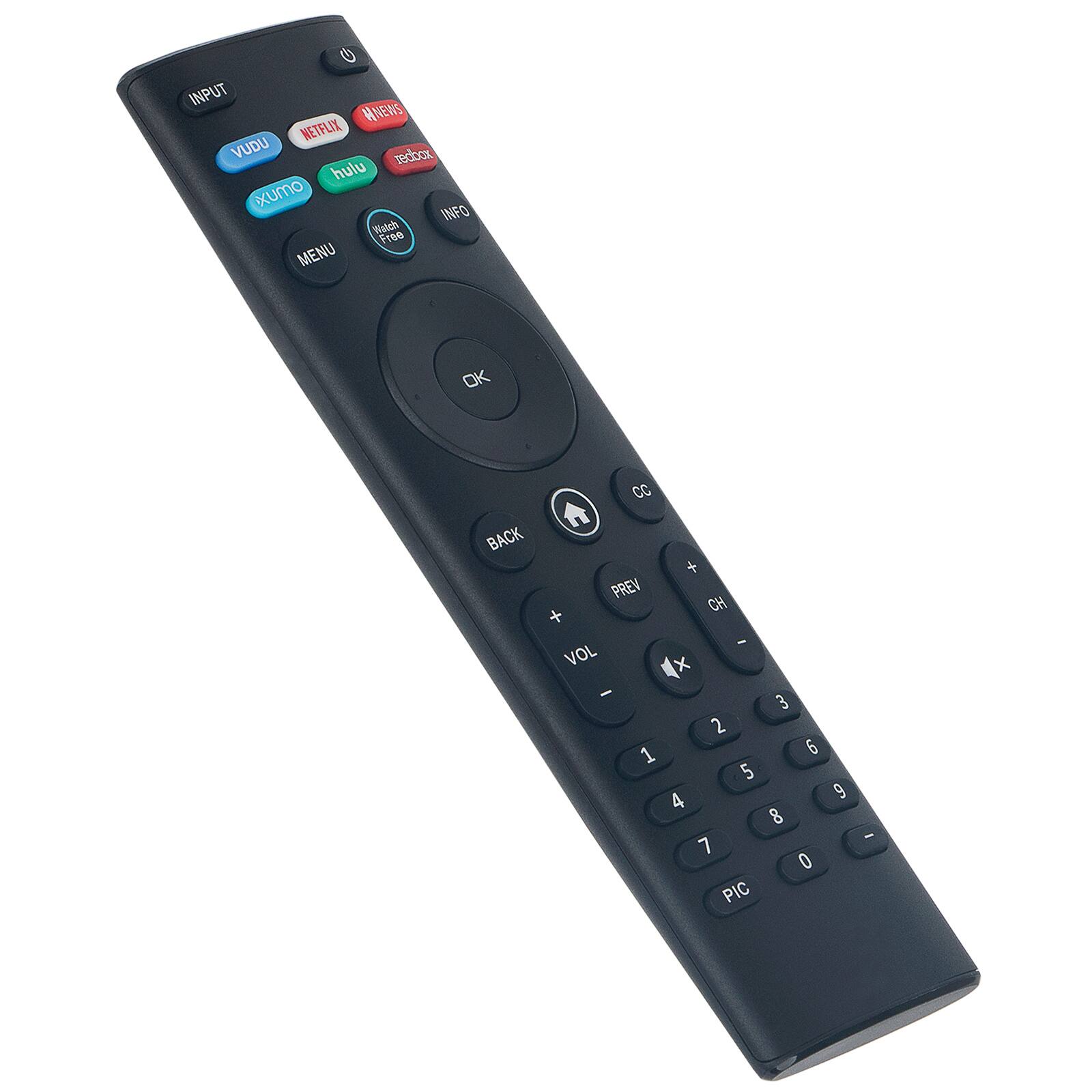 O INPUT NEWS NETFLIX VUDU xumo hulu INFO MENU OK BACK CC PREV + VOL - 1 + CH : x 3 2 6 5 4 8 7 0 PIC 9 -