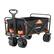 Front. Wikistore - Wikistore Heavy Duty Folding Wagon 350lbs Capacity All-Terrain Wheels Adjustable Handle for Camping Grocery & Outdoor - Black&orange.