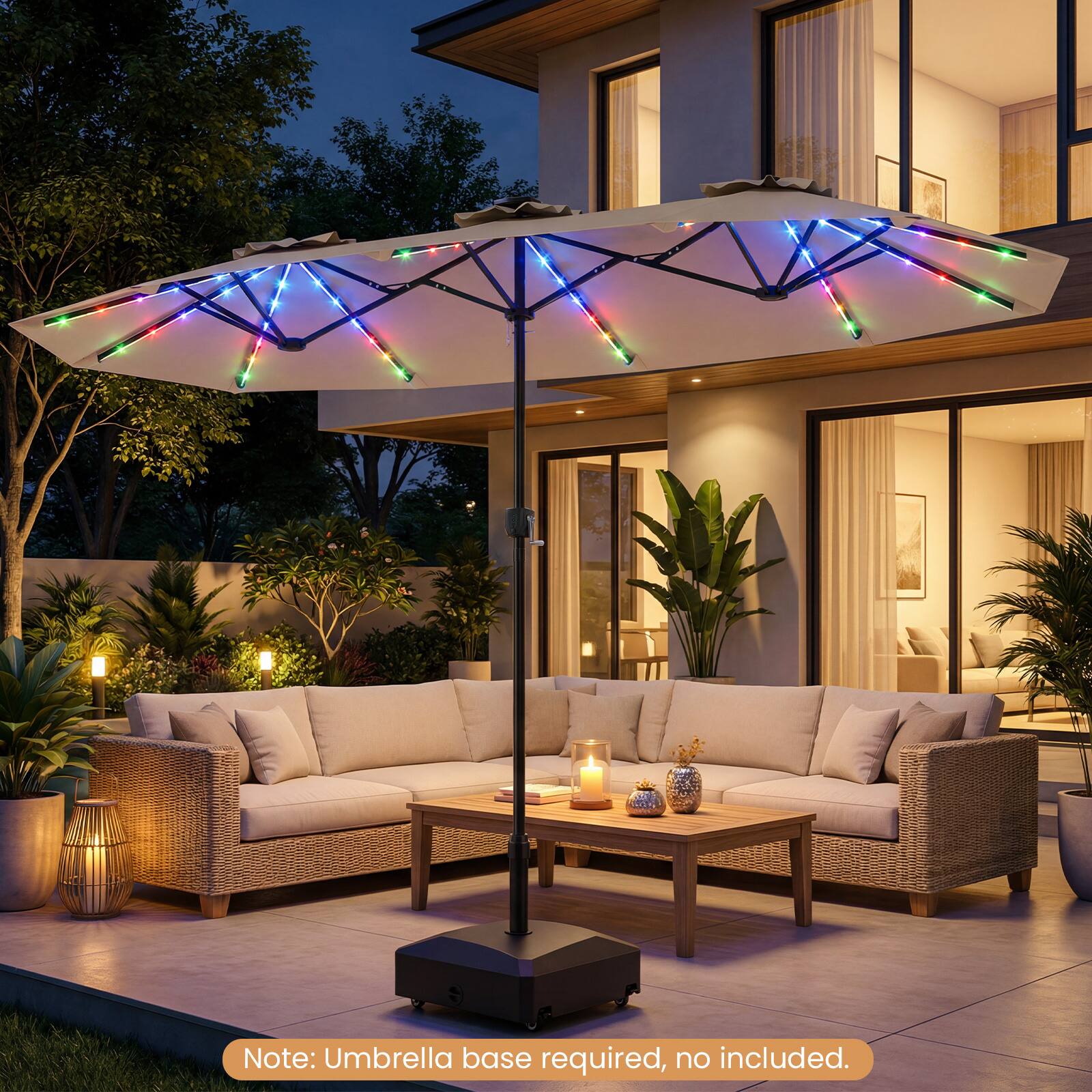 Note: Umbrella base required, no included.