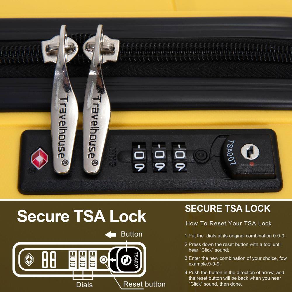 **Travelhouse WHG 0 9 0 0 9 TSA007 Secure TSA Lock Button TSA007**

**Secure TSA Lock**

**How To Reset Your TSA Lock**

1. Put the dials at its original combination 0-0-0;
2. Press down the reset button with a tool until you hear a "Click" sound;
3. Enter the new combination of your choice, for example: 9-9-9;
4. Push the button in the direction of the arrow, and the reset button will be back when you hear a "Click" sound, then done.