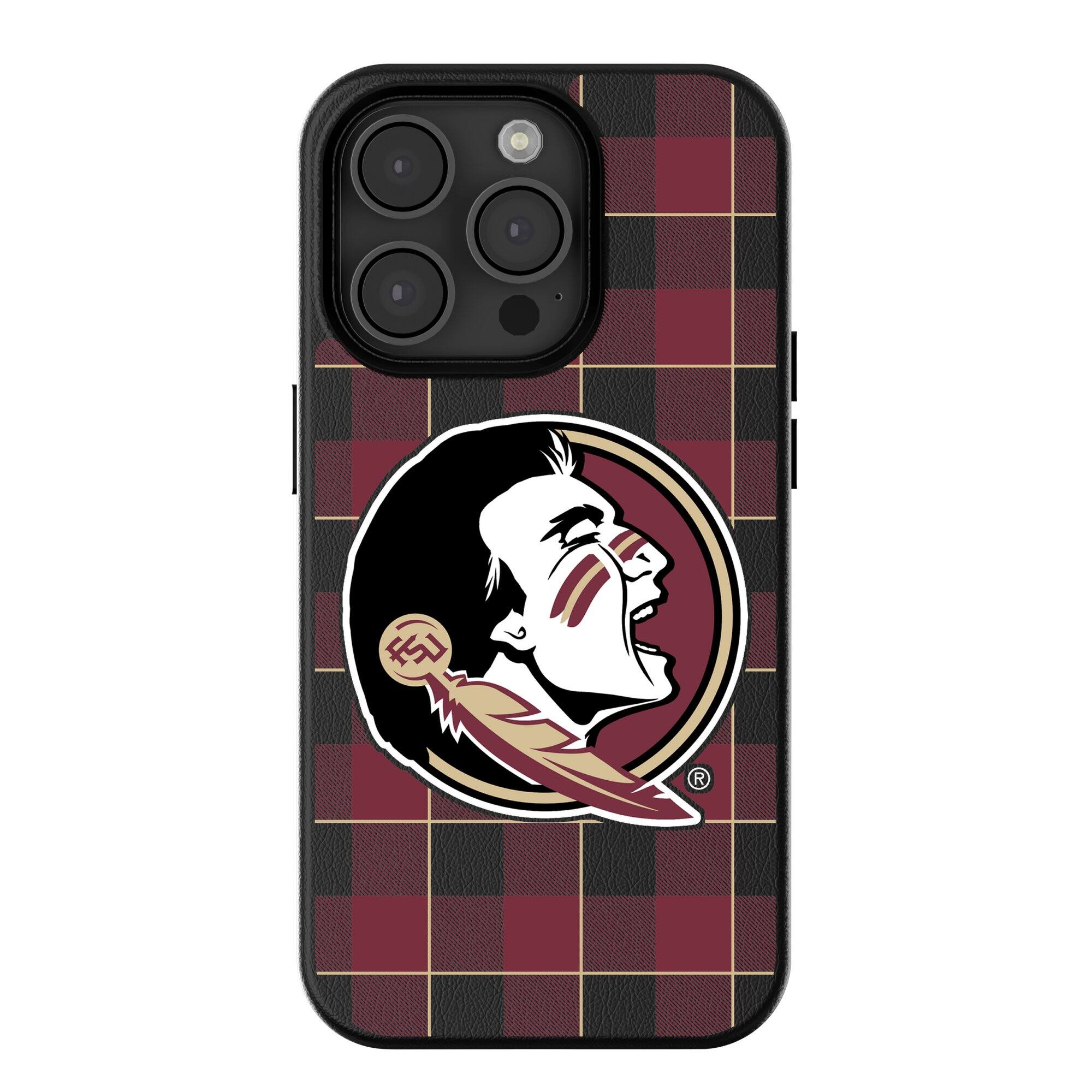 Keyscaper - NCAA - Florida State Seminoles Plaid Magnetic Bump iPhone Case - 16 Pro - Black price history on PriceWatchPro