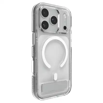 Front. ZAGG - Crystal Palace Snap MagSafe Compatible Case w/ Kickstand for Apple iPhone 17 Pro - Clear.