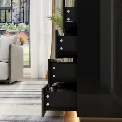 FUFU&GAGA High Gloss Dresser with LED Base Lighting Bedroom Elegance Redefined Chest of Drawers Black BBZJ-KF020326-02 - Best Buy FUFU&GAGA High Gloss Dresser with LED Base Lighting Bedroom Elegance Redefined Chest of Drawers Black BBZJ-KF020326-02 - Best Buy