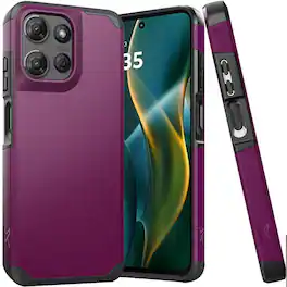 Kitcheniva - Dual Layer Shockproof Cover Plus Tempered Glass For Moto G Stylus 2026/2025 - Dark Purple