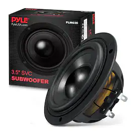 Pyle - PLMG35 3.5” Single Voice Coil Car Subwoofer, 20W at 4-Ohm, Custom Car Audio Subwoofer, Rubber Edge