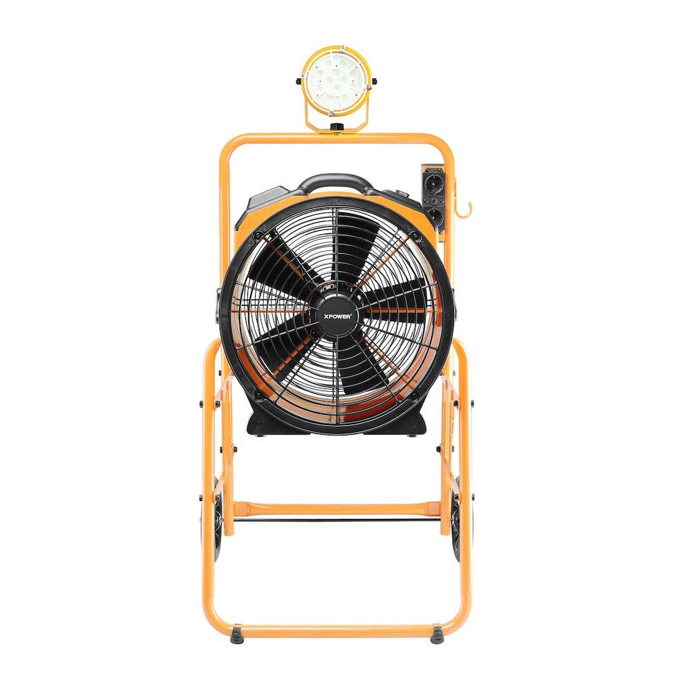 Angle. XPOWER - 1/3 HP 3600 CFM 5 Speed 18" Cooling Fan with Built-in 3-Hour Timer - Yellow.