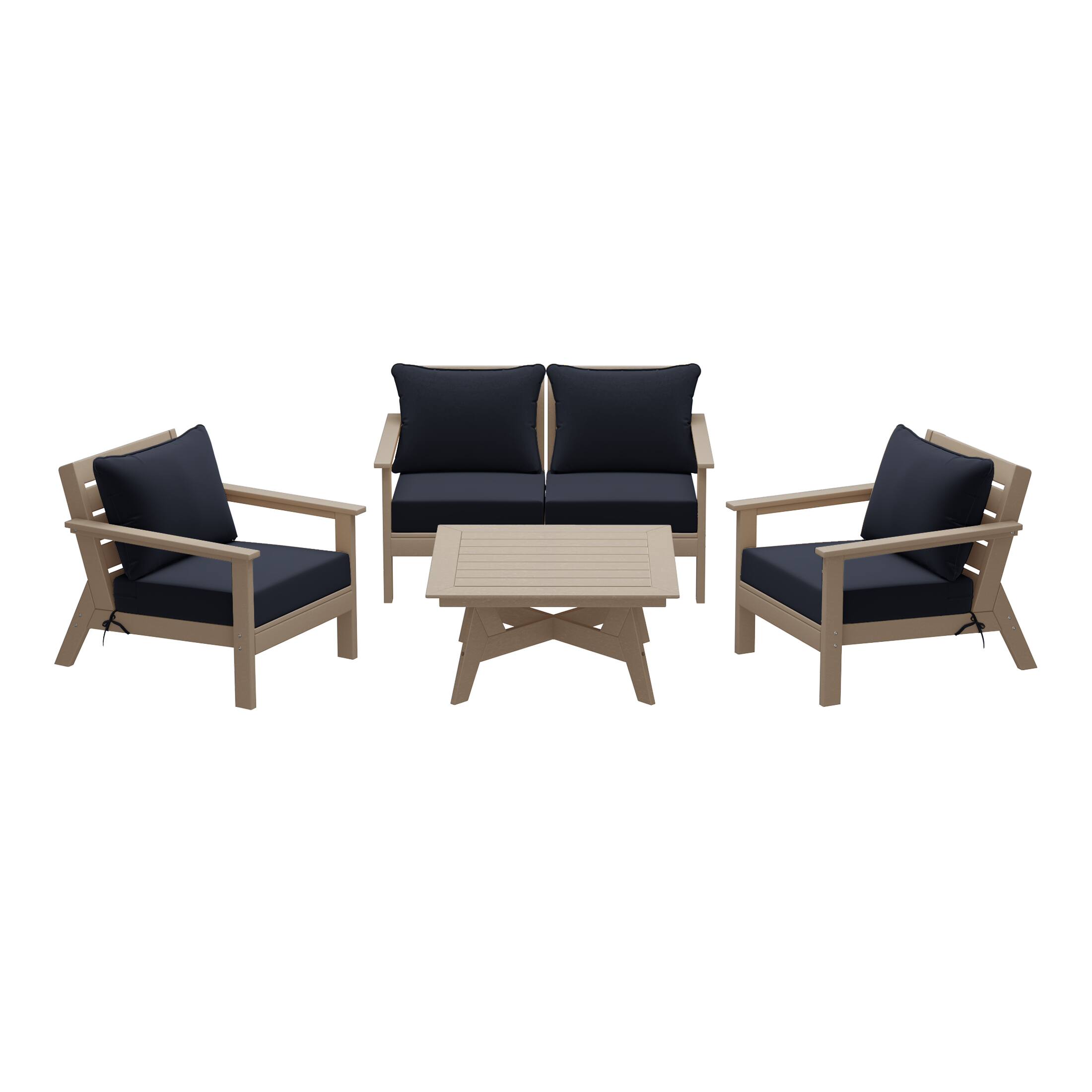 Weathered Wood/Navy Blue