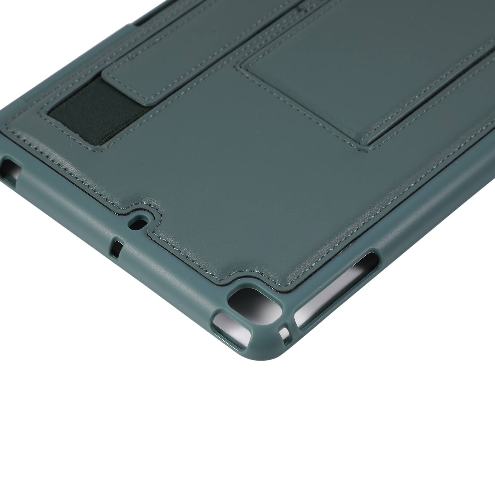 Alt View 1. Dteck - Shockproof Case for Apple iPad mini (5th Generation) 2019 with Hand Strap and Kickstand, PU Leather TPU Protective Cover - Darkgreen.