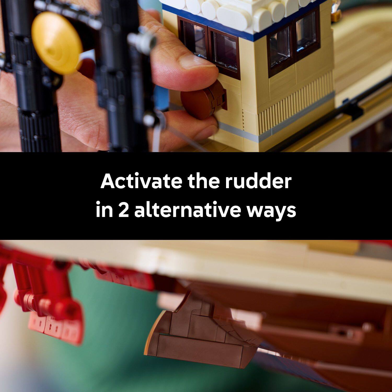 Activate the rudder in 2 alternative ways.