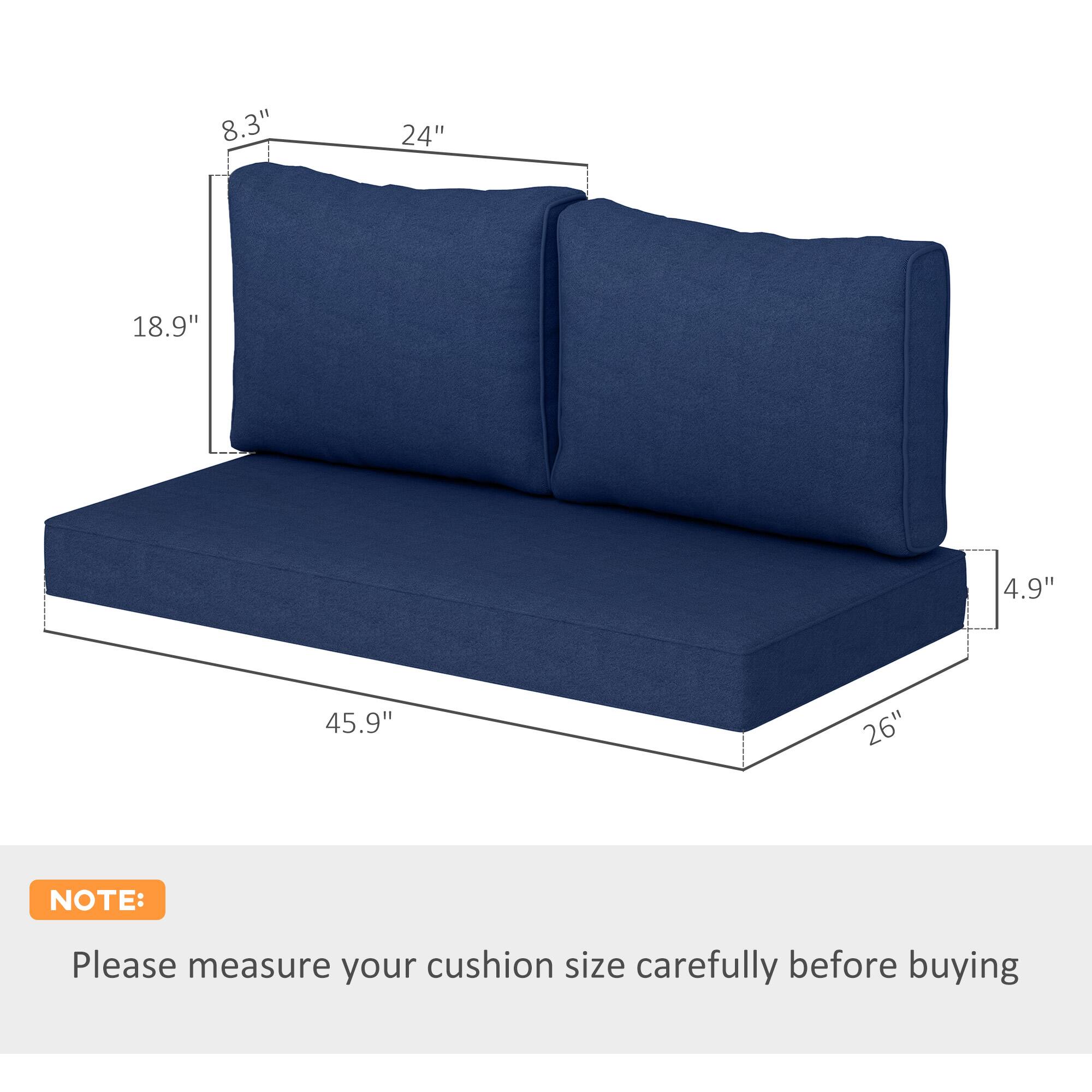 8.3" 24" 18.9" 4.9" 45.9" 26"

NOTE: Please measure your cushion size carefully before buying
