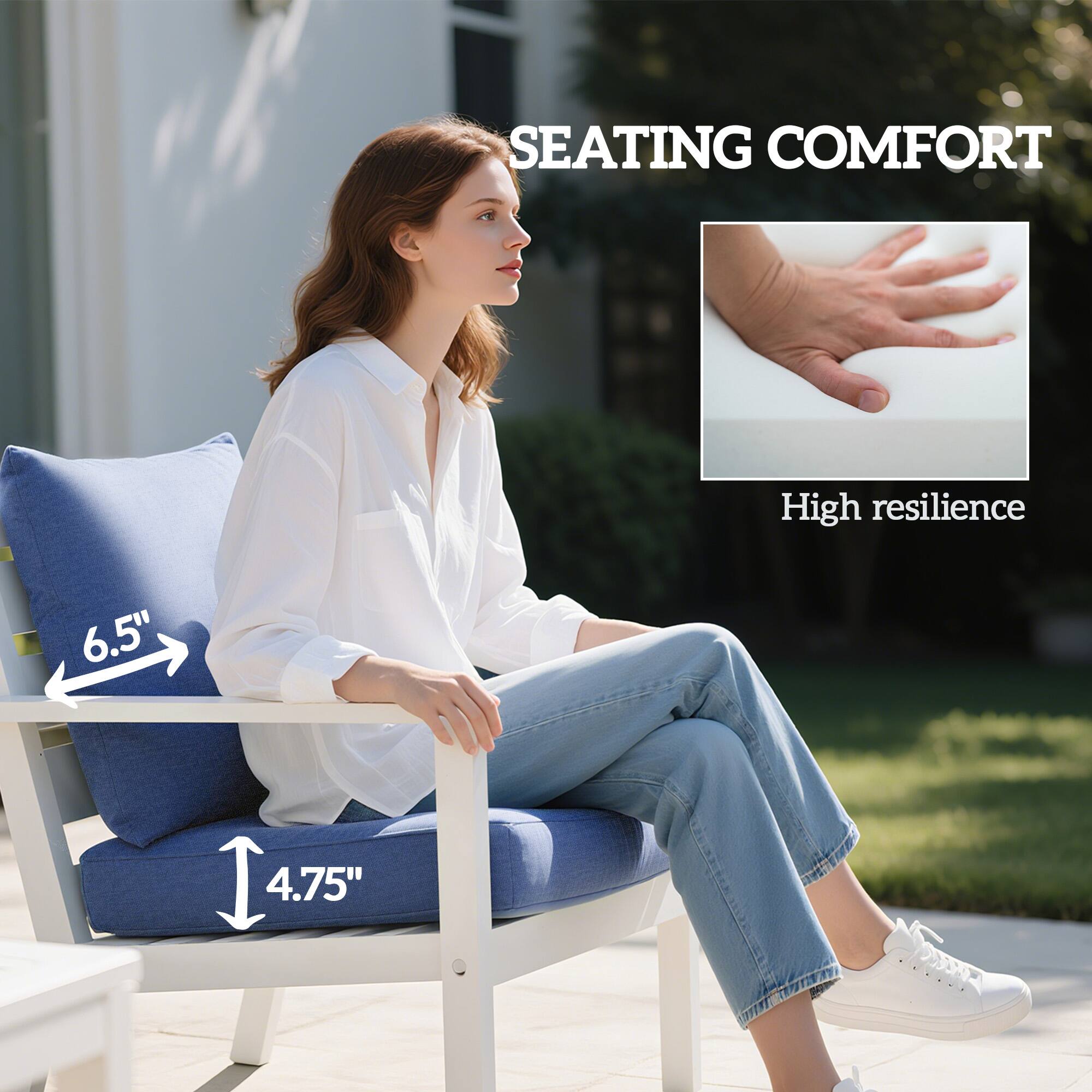 SEATING COMFORT

High resilience

6.5"  
4.75"