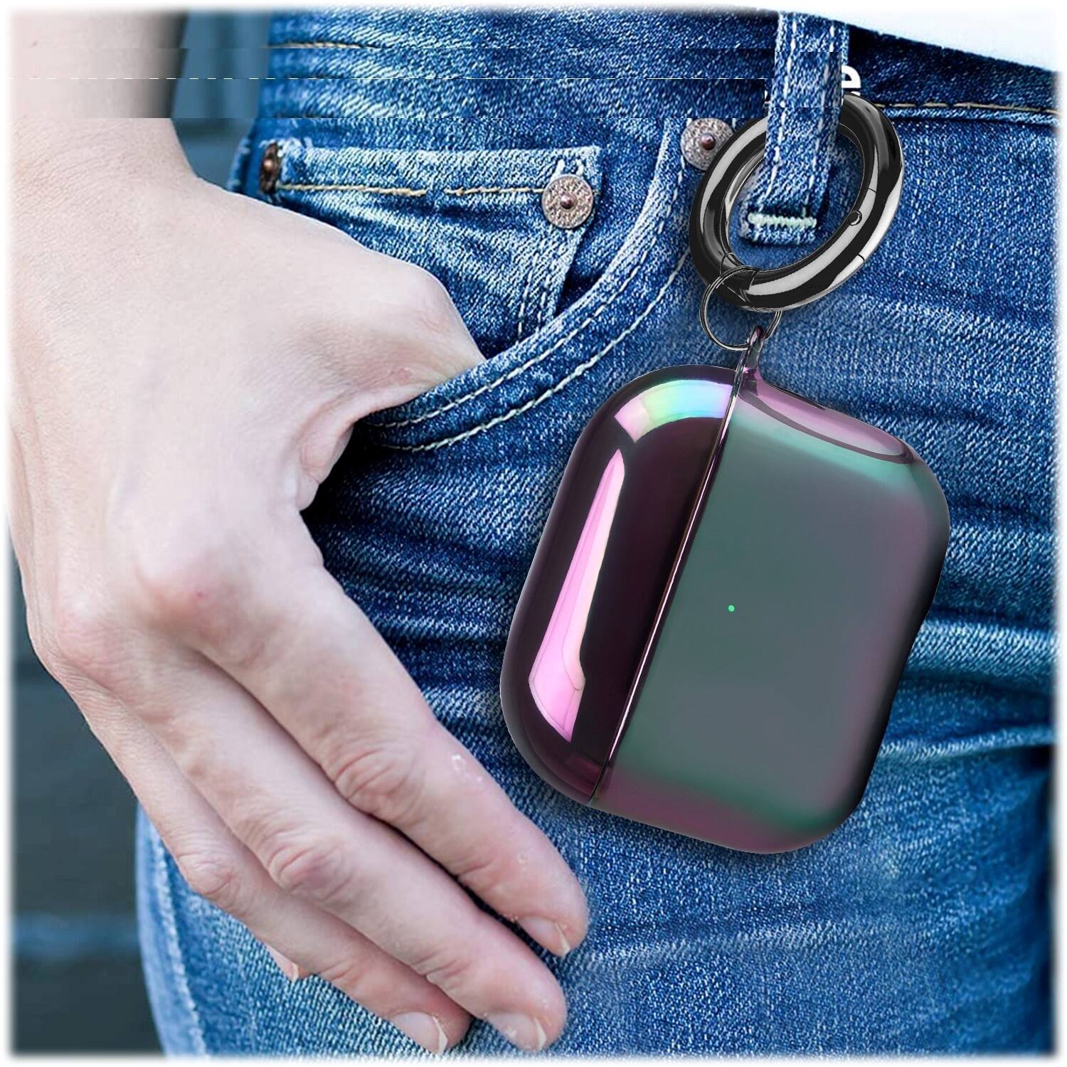 Alt View 15. SaharaCase - Hybrid Flex Case for Apple AirPods 3 (3rd Generation) - Aurora Blue.