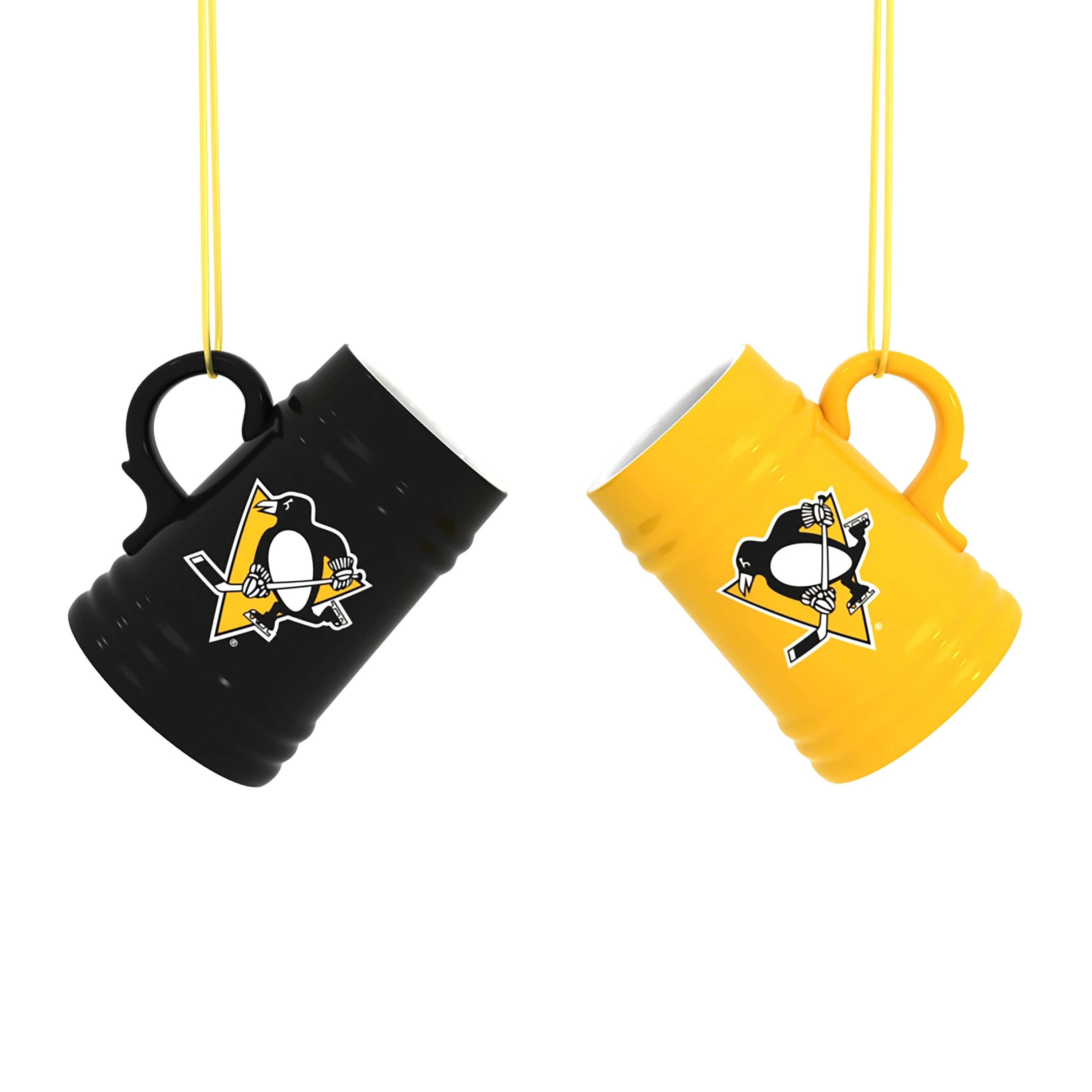 Front. Evergreen Enterprises - Pittsburgh Penguins Two-Pack 3" Mini Stein Ornament Set - Multicolor.