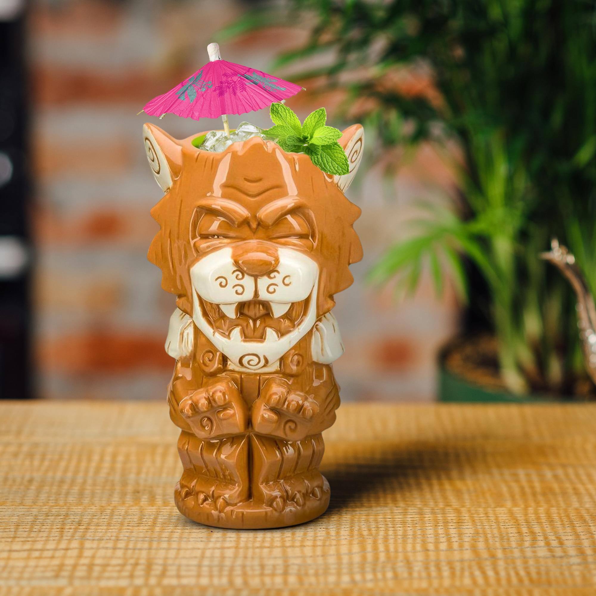Alt View 10. ThinkGeek - Geeki Tikis Monster Cereals Fruit Brute Ceramic Mug | Holds 18 Ounces - Brown.