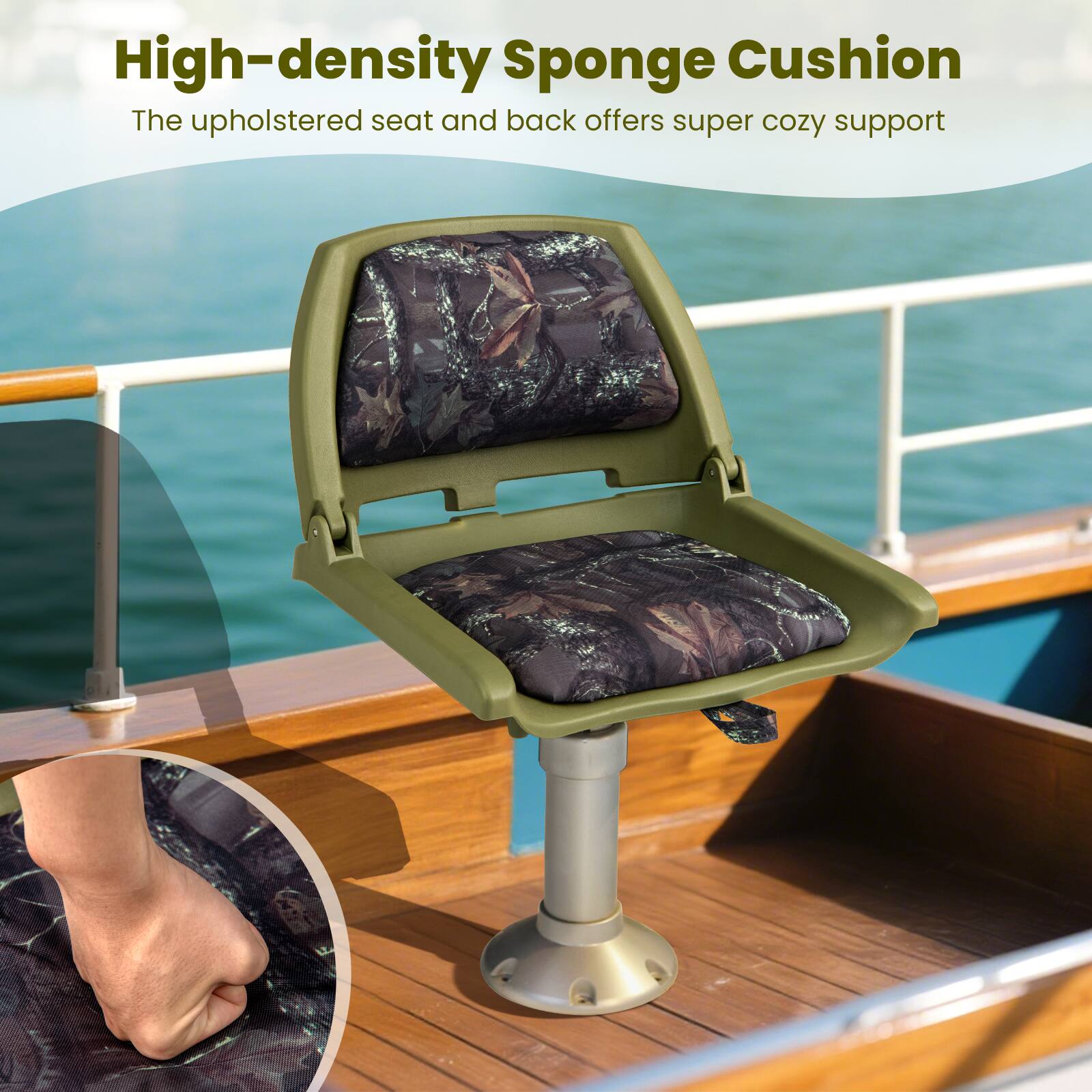 High-density Sponge Cushion  
The upholstered seat and back offers super cozy support