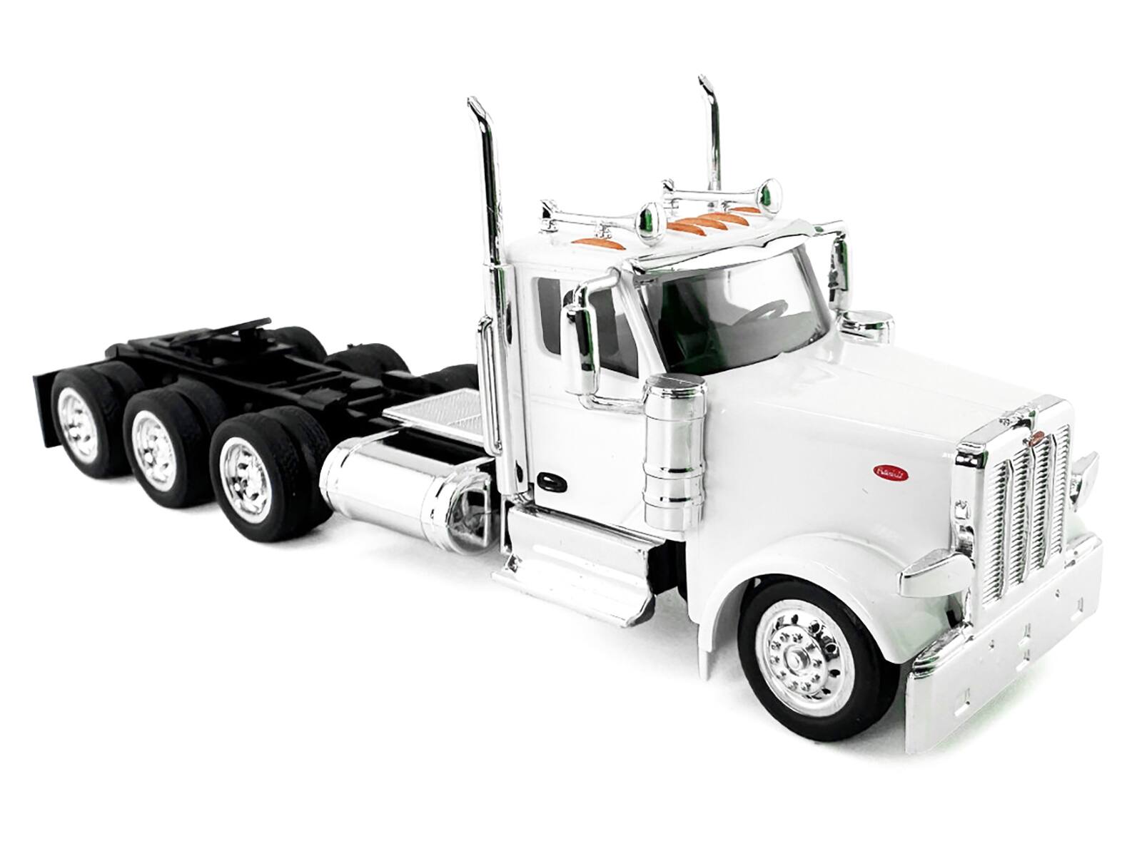 Alt View 1. HO Logistics Replicas - Peterbilt 589 3-Axel Day Cab White 1/87 (HO) Scale Plastic Model Car by HO Logistics.
