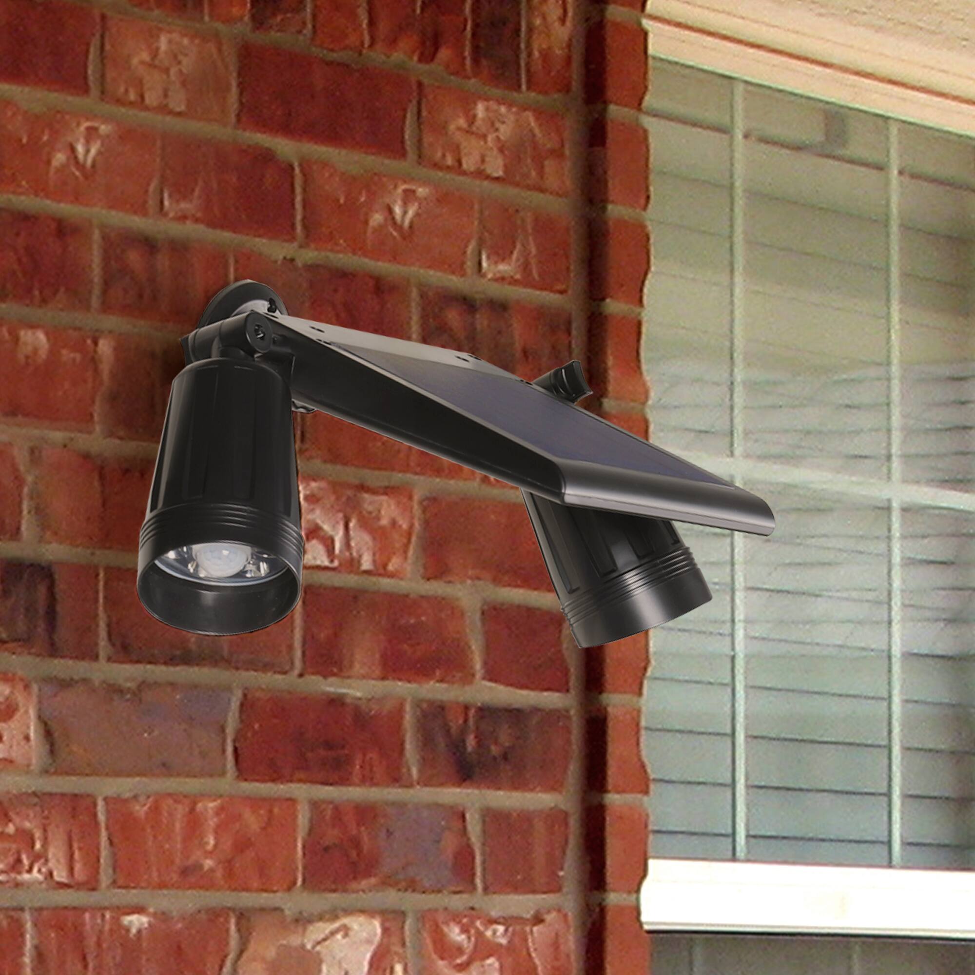Back. Oumilen - Dual-Head Adjustable Solar Outdoor Spotlight with PIR Sensor – Dusk to Dawn Security Light for Yard Patio.