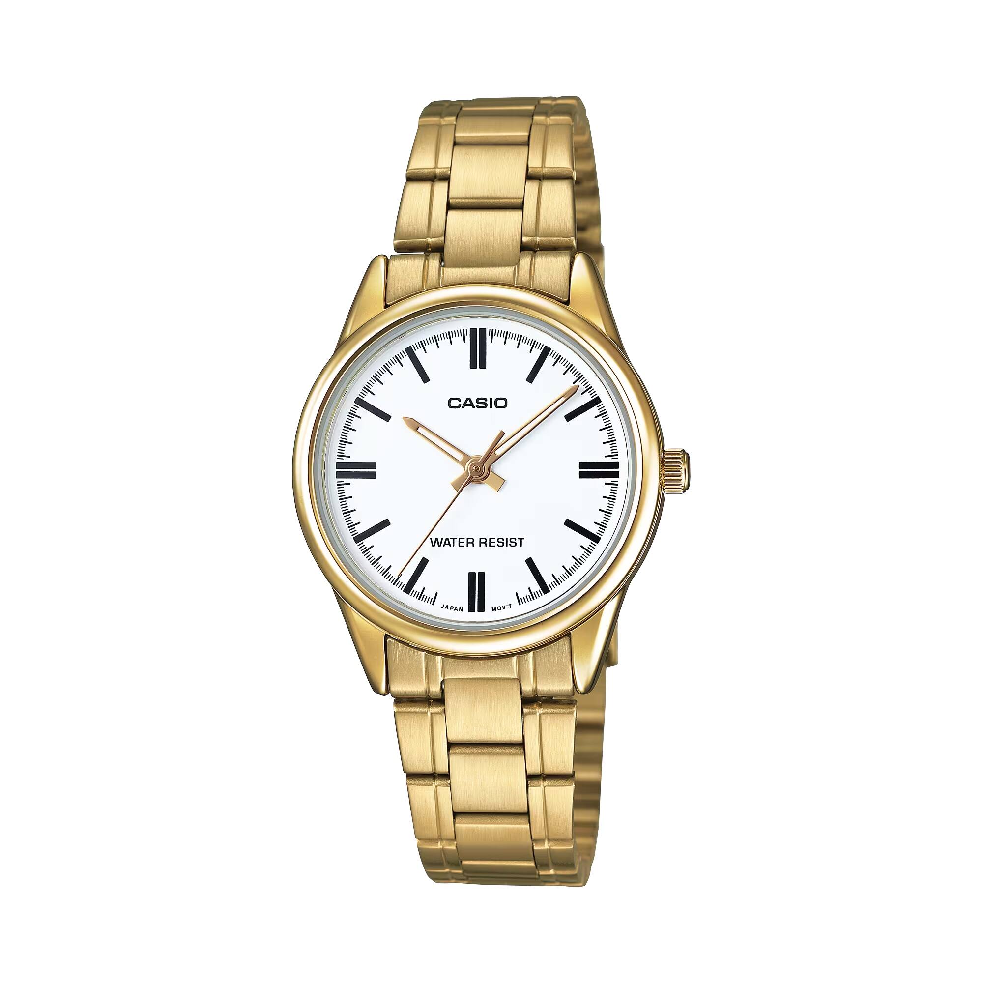 Casio - Women’s Analog Watch with Stainless Steel Bracelet White Dial - LTP-V005G-7AUDF - Gold