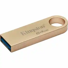 Kingston - DataTraveler SE9 G3 64GB USB 3.2 (Gen 1) Type A Flash Drive - 64 GB - USB 3.1 (Gen 1) Type A - 220 MB/s Read - Gold