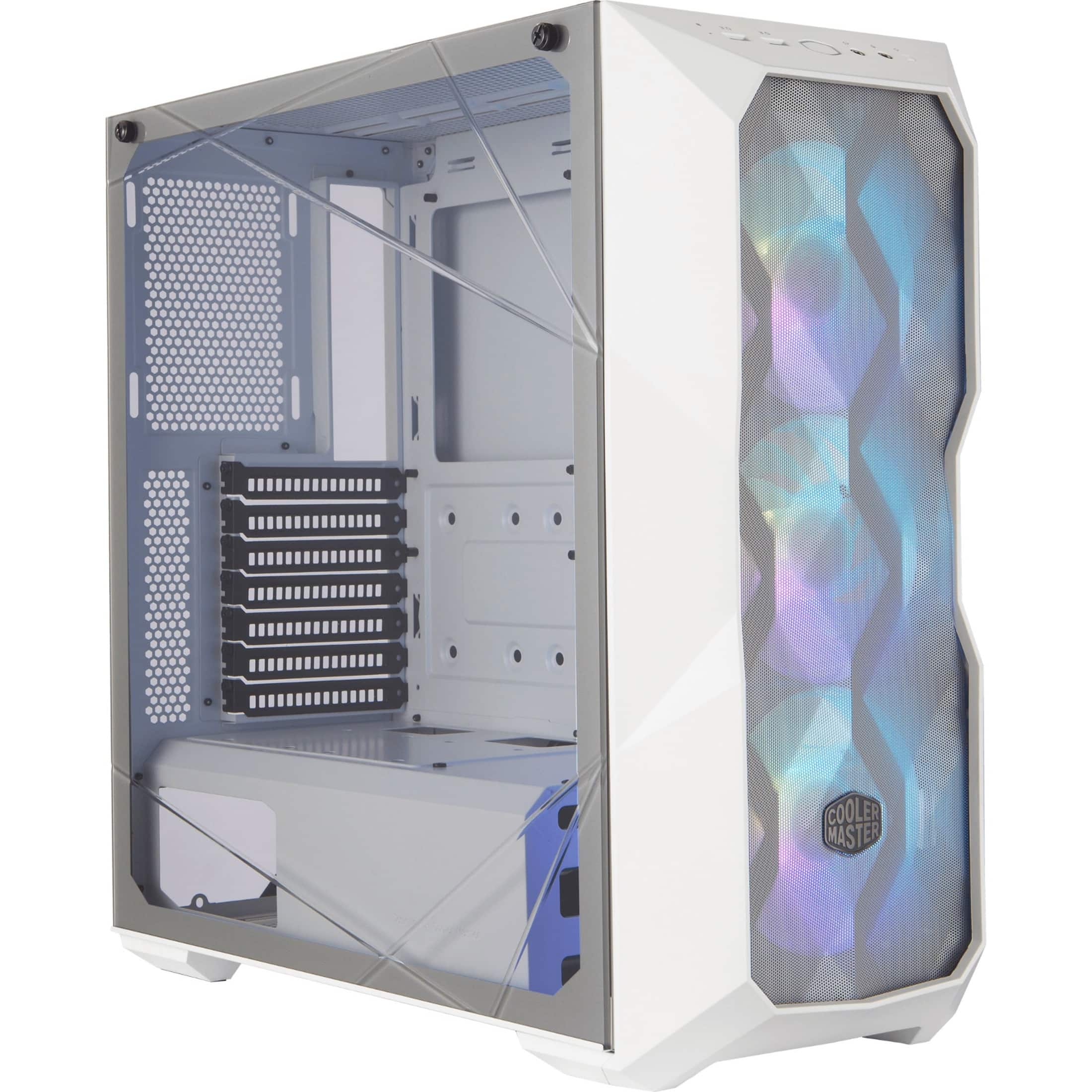 Front. Cooler Master - MasterBox MCB-D500D-WGNN-S01 ATX/SSI CEB/EATX/Micro ATX/Mini ITX Mid-tower Case - White.