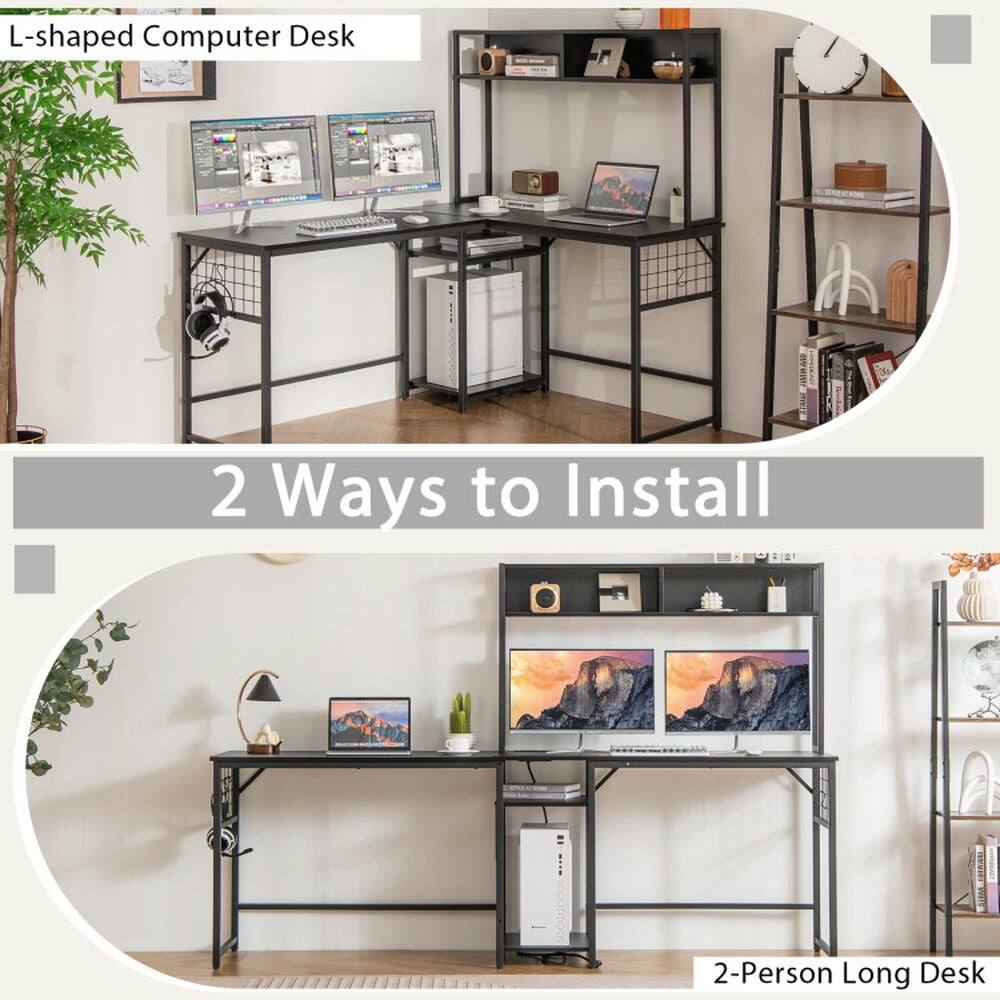 L-shaped Computer Desk

2 Ways to Install

2-Person Long Desk