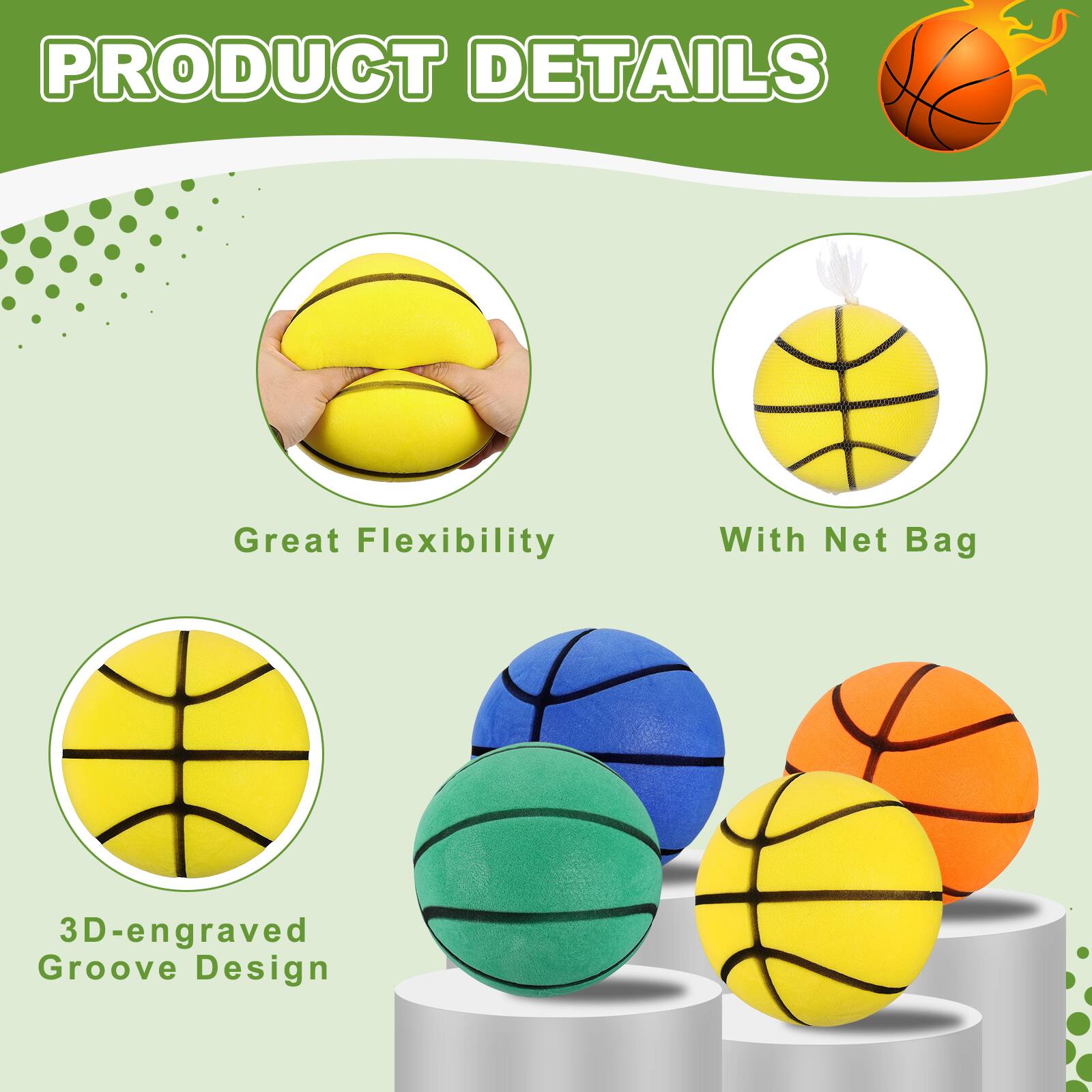 PRODUCT DETAILS

- Great Flexibility
- With Net Bag
- 3D-engraved Groove Design