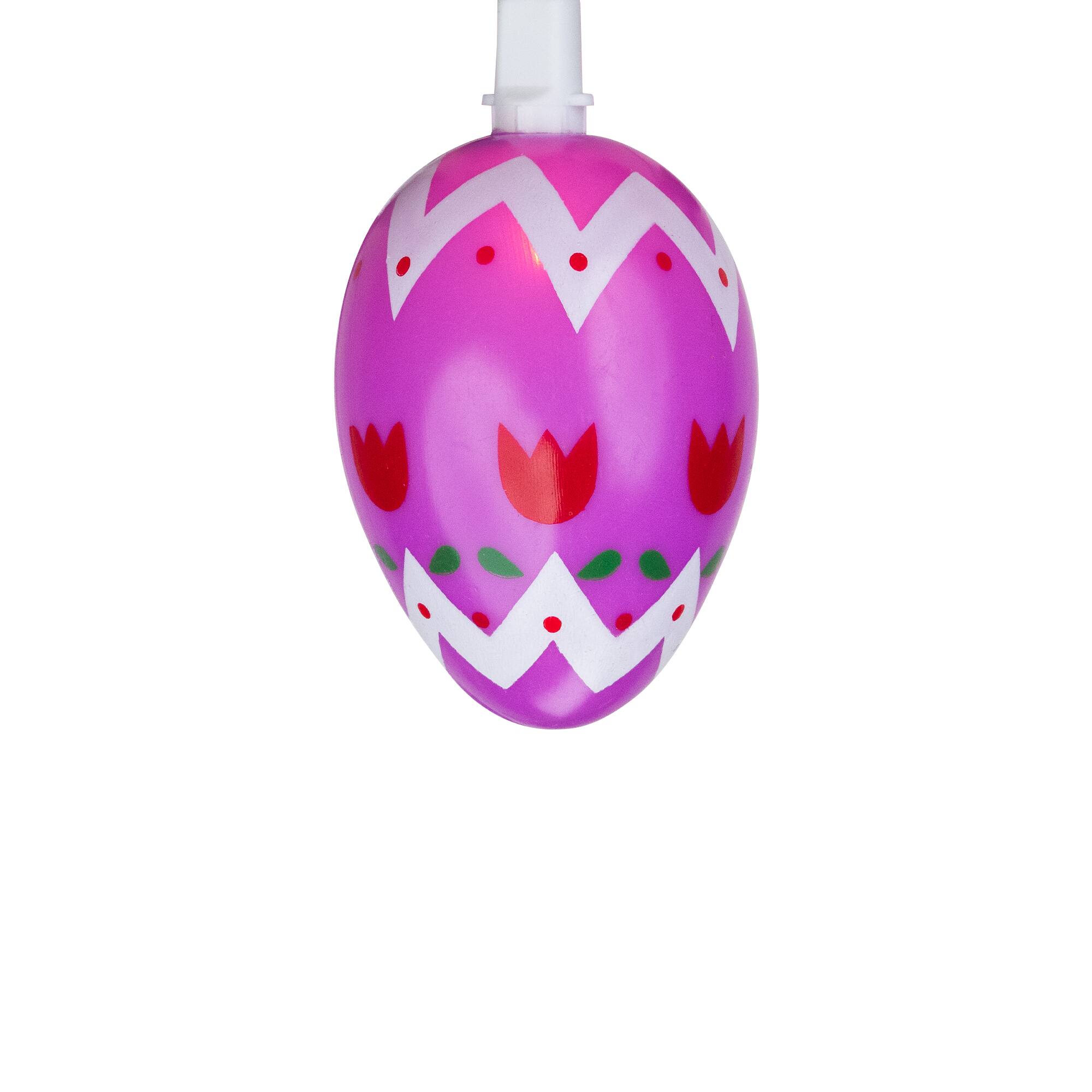 Alt View 5. Northlight - 10-Count Pastel Multi-Color Easter Egg String Light Set, 7.25ft White Wire - Pink.