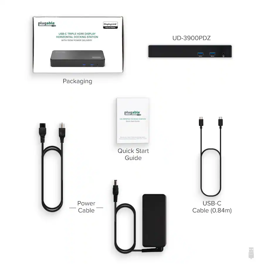 Plugable USB C Triple Display Docking Station with Laptop Charging ...