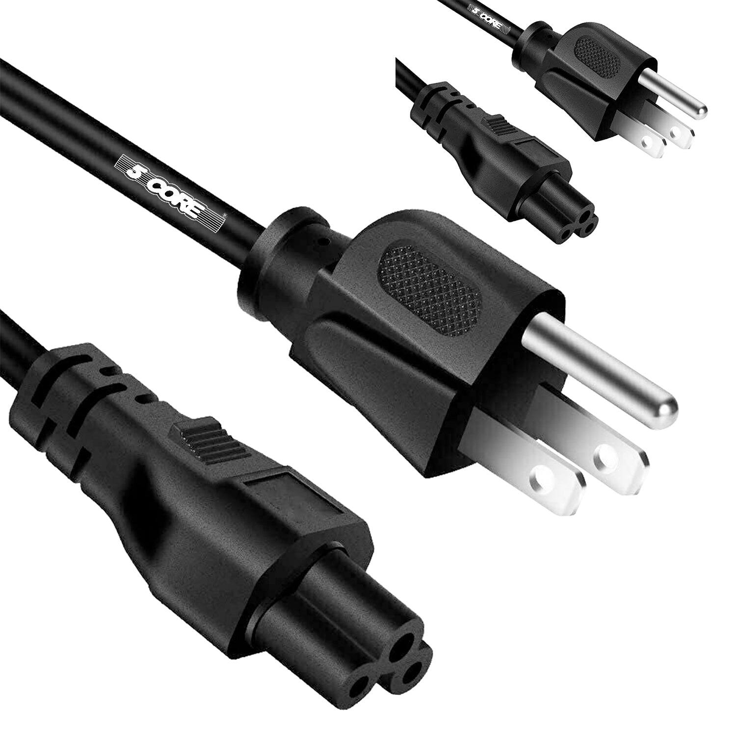 5 CORE - 5Core AC Power Cord 6Ft 3 Prong US Male to Female Extension Adapter 18AWG 10A 7A 125V - Black