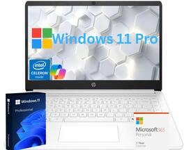 HP - 14'' Laptop-Intel N4500 Processor-8GB Memory-64GB eMMC-Windows 11 Pro - White