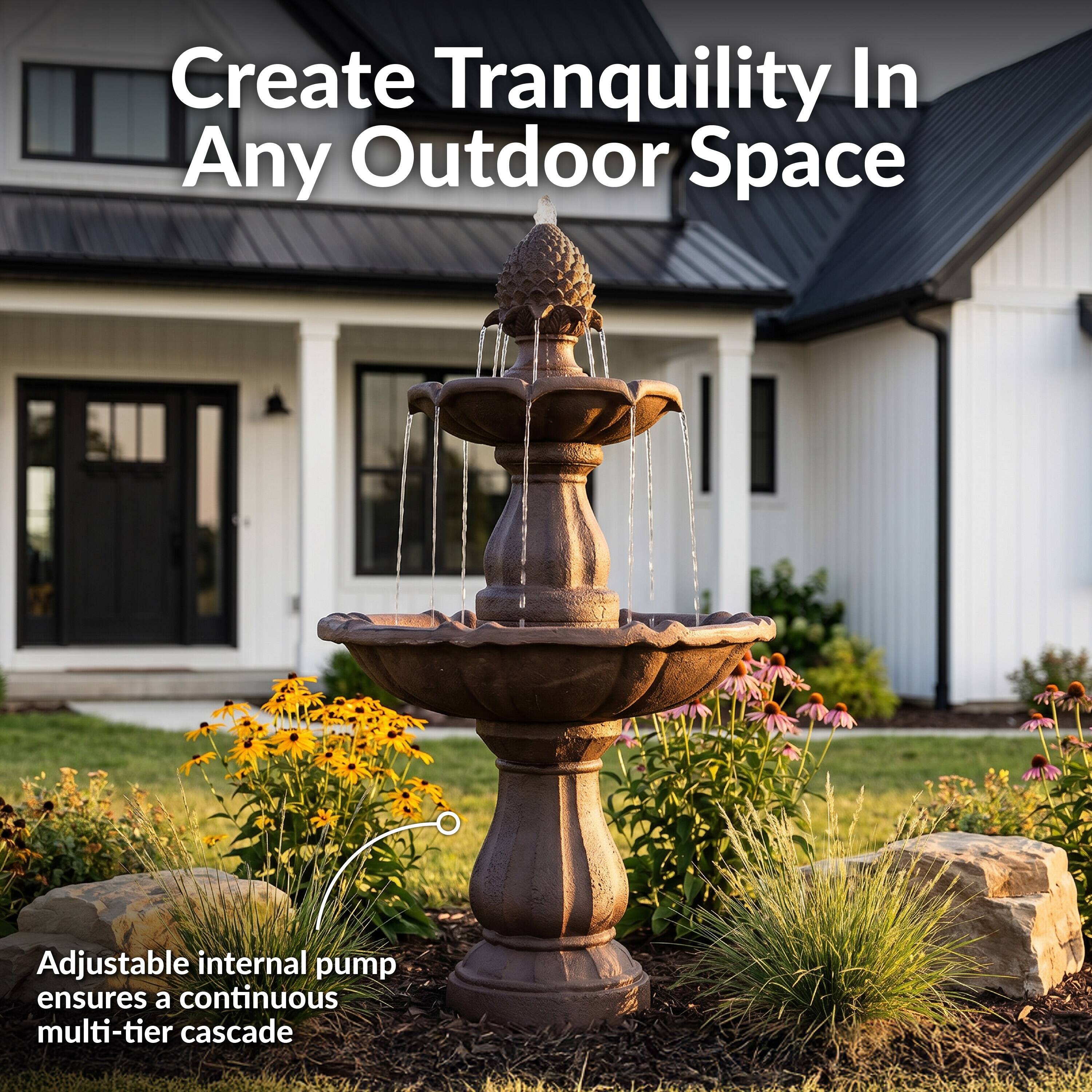 Create Tranquility In Any Outdoor Space

Adjustable internal pump ensures a continuous multi-tier cascade