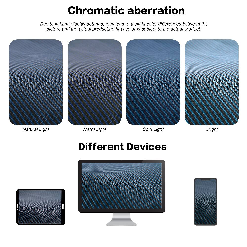 Chromatic aberration

Due to lighting, display settings, may lead to a slight color differences between the picture and the actual product, the final color is subject to the actual product.

Natural Light
Warm Light
Cold Light
Bright

Different Devices