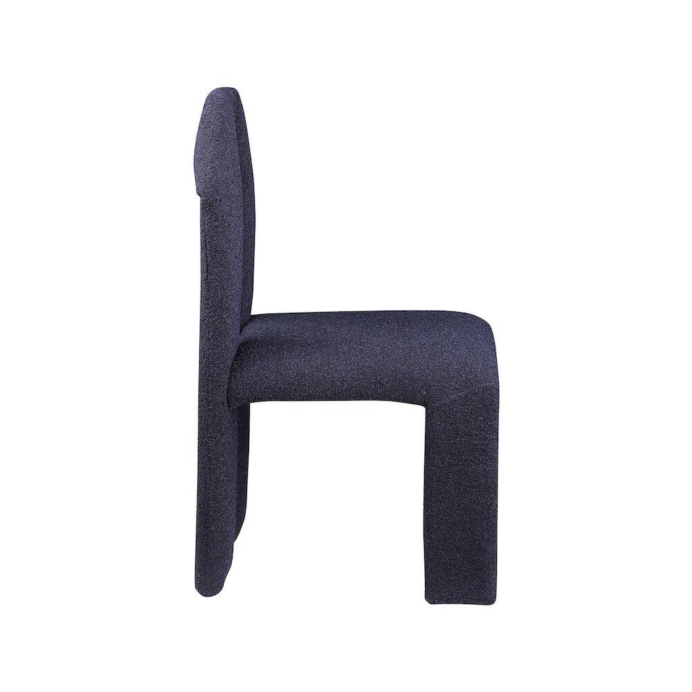 Alt View 2. Meridian Furniture - Bennett Navy Boucle Fabric Dining Chair, Set of 2 - Blue.